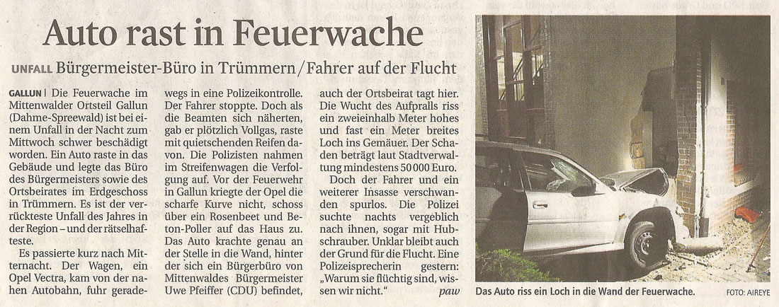 Zeitungsartikel © Märkische Allgemeine